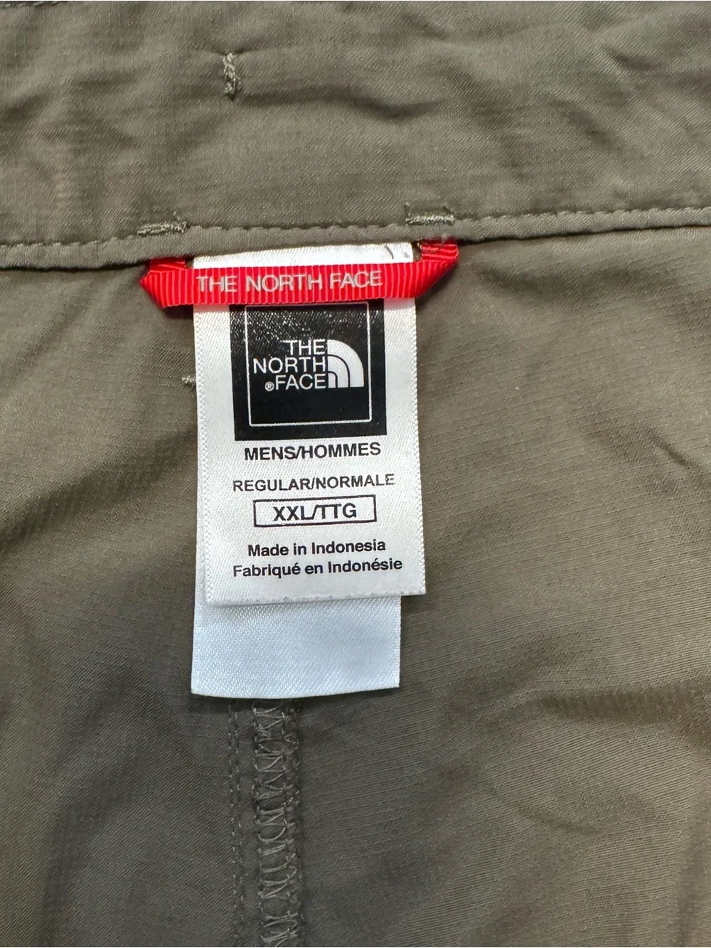 The North Face Cargo Shorts Olive Green Ripstop Hiking Stow Pocket Mens XXL
